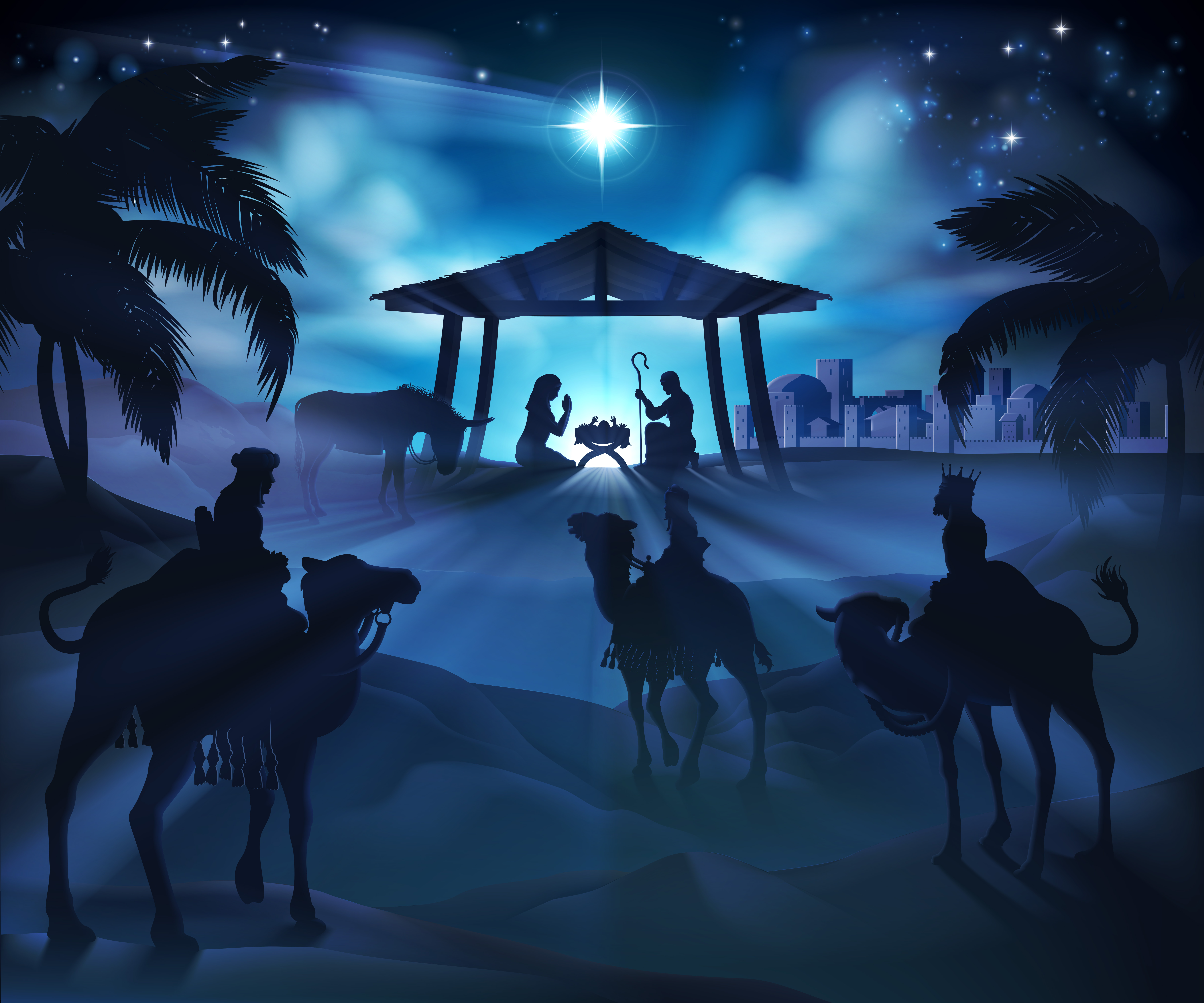 Nativity christmas silhouette
