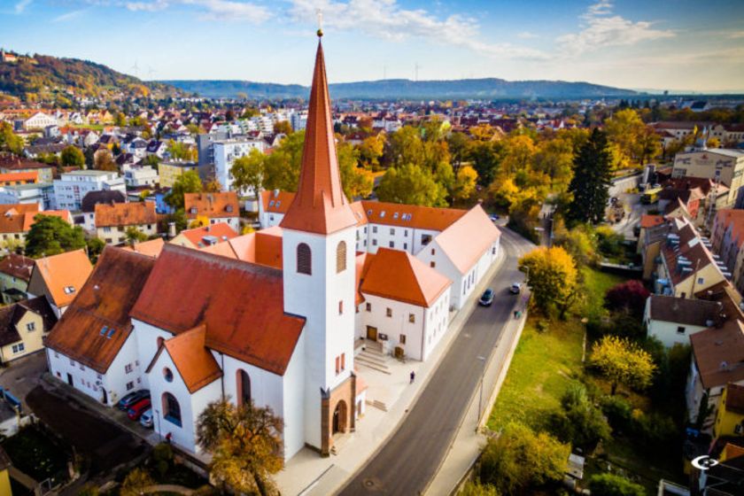 Christuskirche, Luftbildaufnahme: C. Amthor