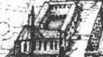Kartenzeichnung, Schrägbild Stadtbefestigung und Kloster, Richtung Süden