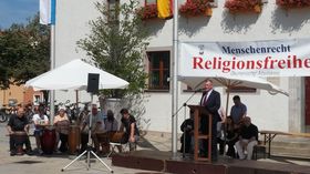 Kundegebung Religionsfreiheit 2019 Bundestagsvizepräsident a.D. Johannes Singhammer, Foto kb