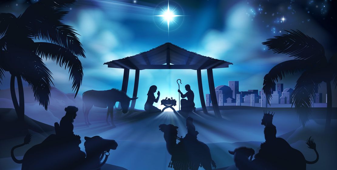 Nativity christmas silhouette